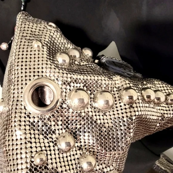 RARE JIMMY CHOO Liquid Silver Mesh Tam Tote - Picture 15 of 16